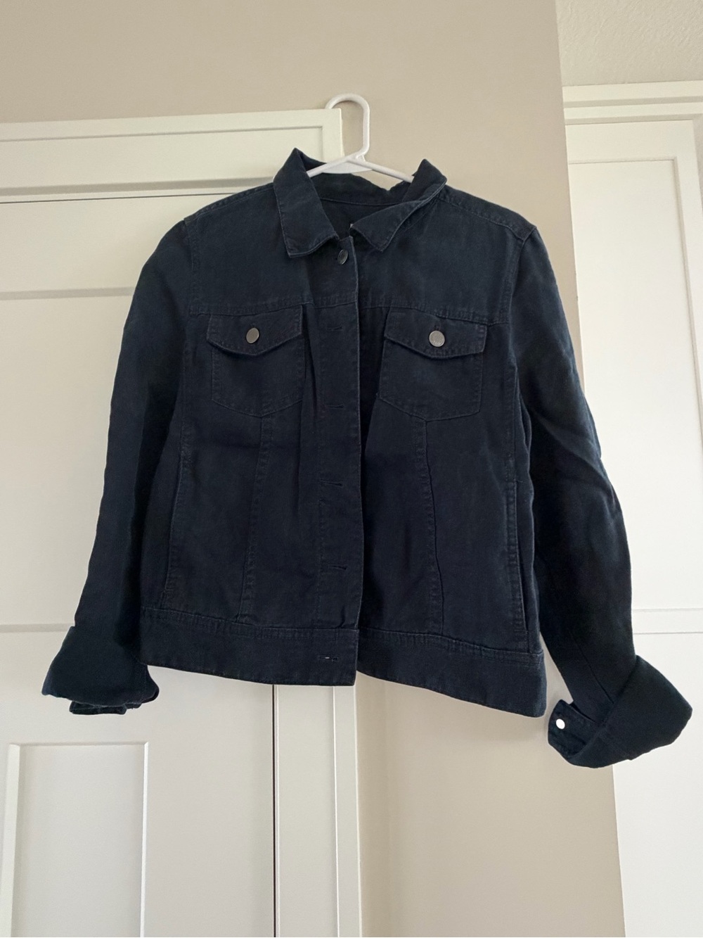 J. Jill Black Button-Front Jean Jacket